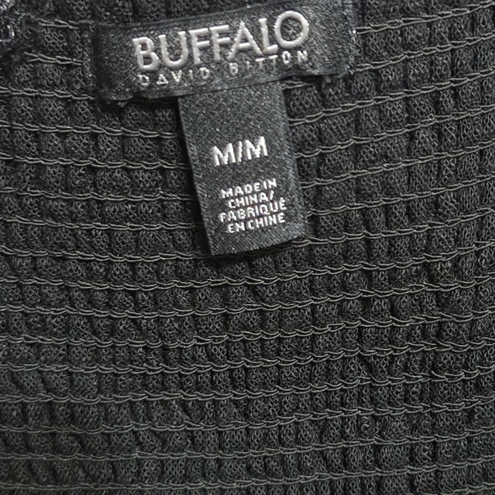 Buffalo David Bitton Black Catina Button-Down Midi Dress Size Medium - Picture 10 of 10